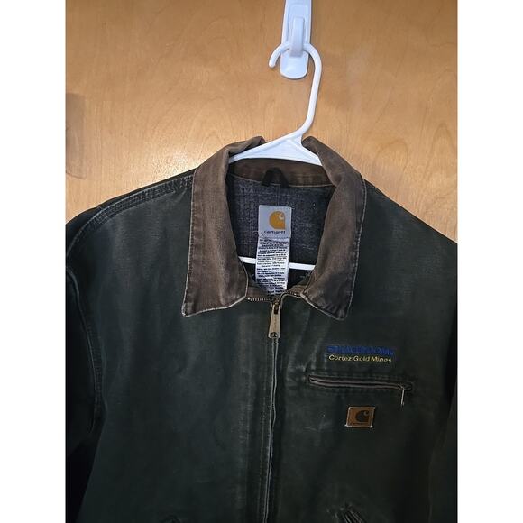 J97 - MOS Carhartt (XL Regular) Detroit Jacket - Blanket Lined Bomber Green - Picture 2 of 10